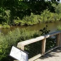 A river view from a large deck